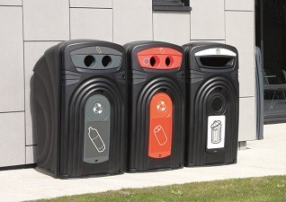 Nexus® 360 Outdoor Recycling Bins for wheelie bins for plastic bottles, cans and general waste