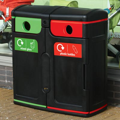 Gemini™ Plastic Bottle / Mixed Glass Recycling Bin